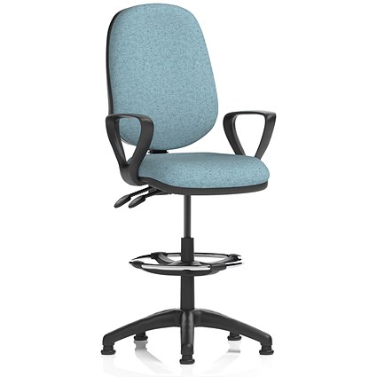 Eclipse Plus II High Rise Operator Chair, Fixed Arms, Rivet Quench