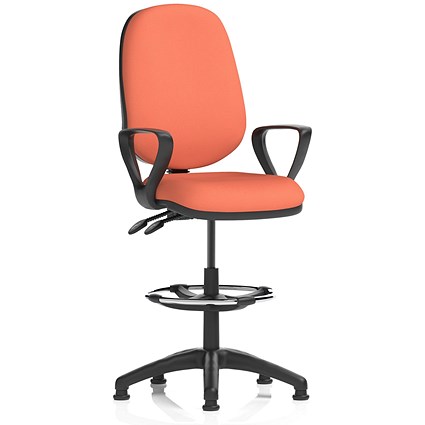 Eclipse Plus II High Rise Operator Chair, Fixed Arms, Quest Crab