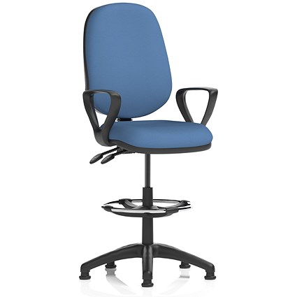 Eclipse Plus II High Rise Operator Chair, Fixed Arms, Quest Limpet