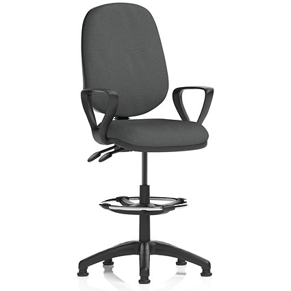 Eclipse Plus II High Rise Operator Chair, Fixed Arms, Quest Mussel