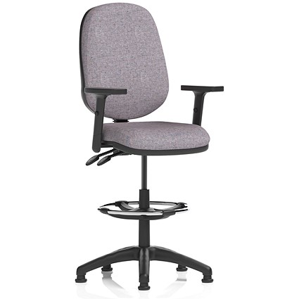 Eclipse Plus II High Rise Operator Chair, Height Adjustable Arms, Rivet Fuse