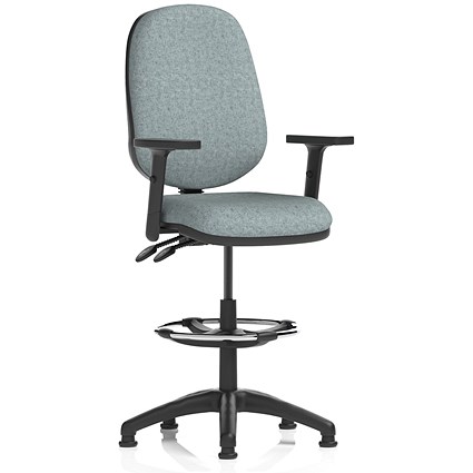 Eclipse Plus II High Rise Operator Chair, Height Adjustable Arms, Rivet Tensile