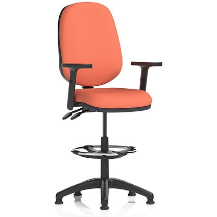 Eclipse Plus II High Rise Operator Chair, Height Adjustable Arms, Quest Crab