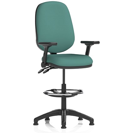 Eclipse Plus II High Rise Operator Chair, Folding Arms, Quest Kelp
