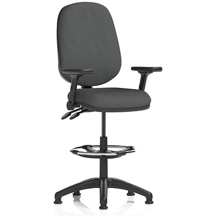 Eclipse Plus II High Rise Operator Chair, Folding Arms, Quest Mussel