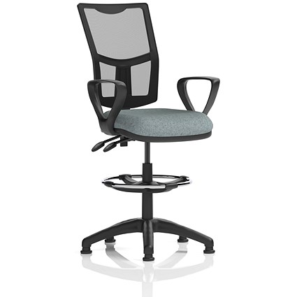 Eclipse Plus II Mesh Back High Rise Operator Chair, Fixed Arms, Rivet Tensile