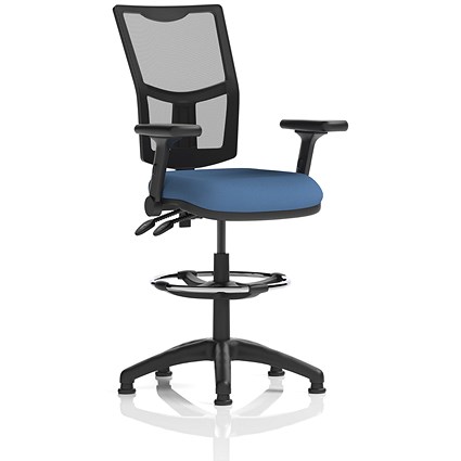 Eclipse Plus II Mesh Back High Rise Operator Chair, Folding Arms, Quest Limpet