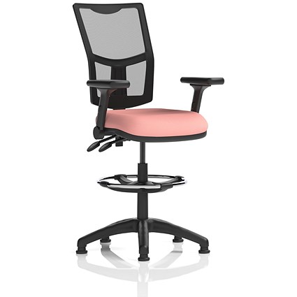 Eclipse Plus II Mesh Back High Rise Operator Chair, Folding Arms, Quest Shrimp