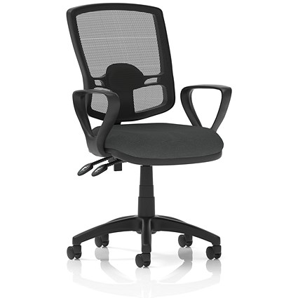 Eclipse Plus II Deluxe Mesh Back Lever Task Operator Chair, Fixed Height Arms, Quest Mussel