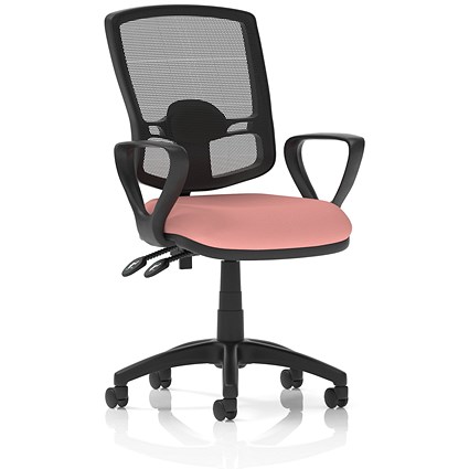 Eclipse Plus II Deluxe Mesh Back Lever Task Operator Chair, Fixed Height Arms, Quest Shrimp