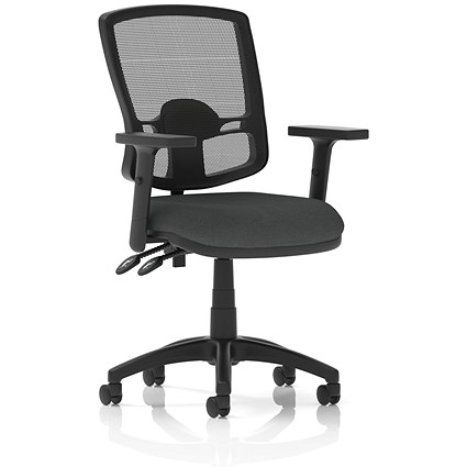 Eclipse Plus II Deluxe Mesh Back Lever Task Operator Chair, Height Adjustable Arms, Quest Mussel