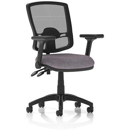 Eclipse Plus II Deluxe Mesh Back Lever Task Operator Chair, Folding Arms, Rivet Fuse