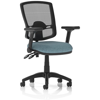 Eclipse Plus II Deluxe Mesh Back Lever Task Operator Chair, Folding Arms, Rivet Quench