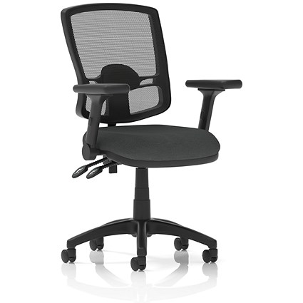 Eclipse Plus II Deluxe Mesh Back Lever Task Operator Chair, Folding Arms, Quest Mussel