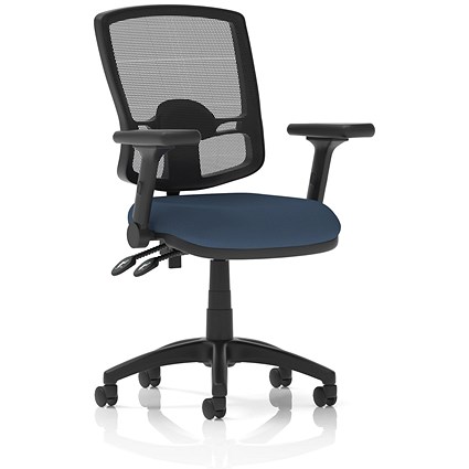 Eclipse Plus II Deluxe Mesh Back Lever Task Operator Chair, Folding Arms, Quest Whelk