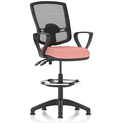 Eclipse Plus II Deluxe Mesh Back High Rise Operator Chair, Fixed Arms, Quest Shrimp