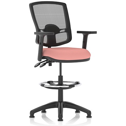 Eclipse Plus II Deluxe Mesh Back High Rise Operator Chair, Height Adjustable Arms, Quest Shrimp