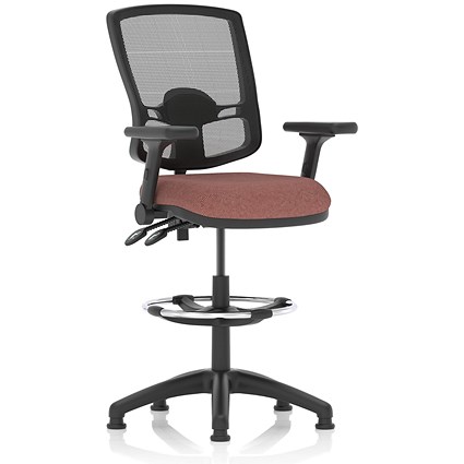 Eclipse Plus II Deluxe Mesh Back High Rise Operator Chair, Folding Arms, Rivet Forge