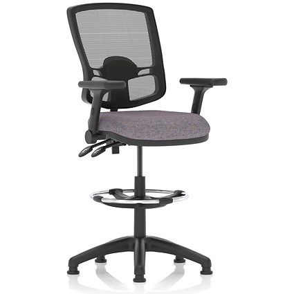 Eclipse Plus II Deluxe Mesh Back High Rise Operator Chair, Folding Arms, Rivet Fuse