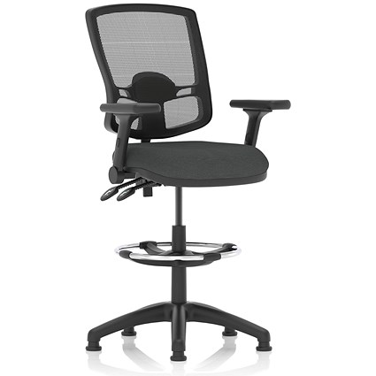 Eclipse Plus II Deluxe Mesh Back High Rise Operator Chair, Folding Arms, Quest Mussel