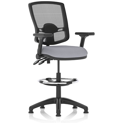 Eclipse Plus II Deluxe Mesh Back High Rise Operator Chair, Folding Arms, Quest Shell