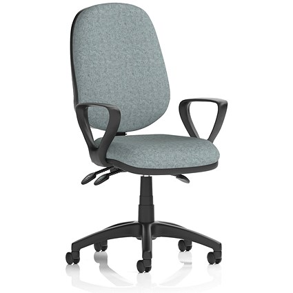 Eclipse Plus III Lever Task Operator Chair, Fixed Height Arms, Rivet Tensile