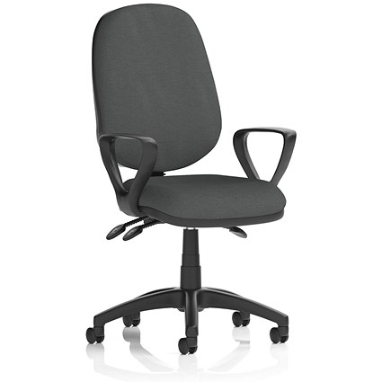 Eclipse Plus III Lever Task Operator Chair, Fixed Height Arms, Quest Mussel
