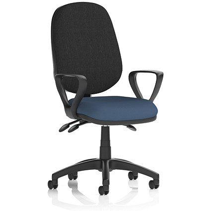 Eclipse Plus III Black Back Lever Task Operator Chair, Fixed Height Arms, Quest Whelk