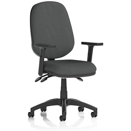 Eclipse Plus III Lever Task Operator Chair, Height Adjustable Arms, Quest Mussel