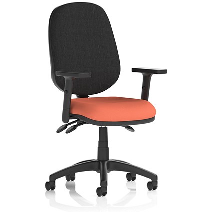 Eclipse Plus III Black Back Lever Task Operator Chair, Height Adjustable Arms, Quest Crab