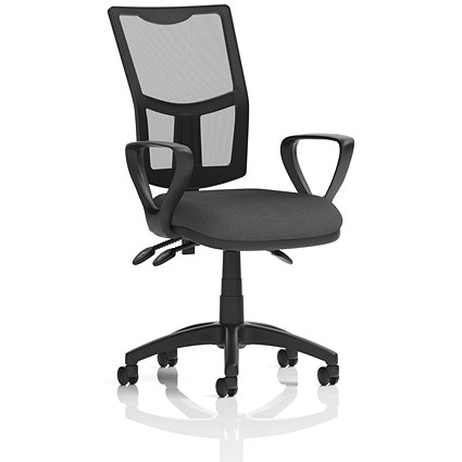 Eclipse Plus III Mesh Back Lever Task Operator Chair, Fixed Height Arms, Quest Mussel