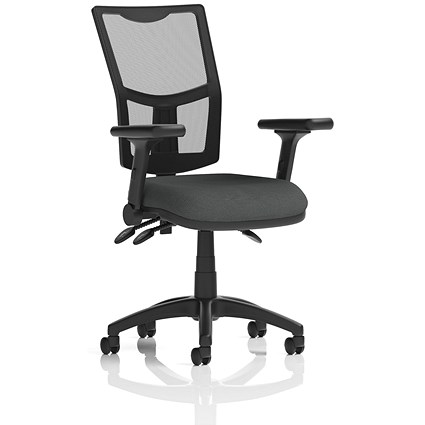 Eclipse Plus III Mesh Back Lever Task Operator Chair, Folding Arms, Quest Mussel