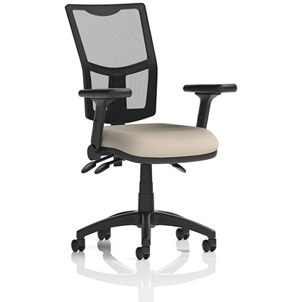 Eclipse Plus III Mesh Back Lever Task Operator Chair, Folding Arms, Quest Salt