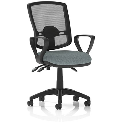Eclipse Plus III Deluxe Mesh Back Lever Task Operator Chair, Fixed Height Arms, Rivet Tensile