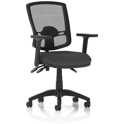 Eclipse Plus III Deluxe Mesh Back Lever Task Operator Chair, Height Adjustable Arms, Quest Mussel