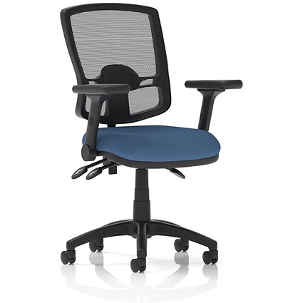 Eclipse Plus III Deluxe Mesh Back Lever Task Operator Chair, Folding Arms, Quest Limpet