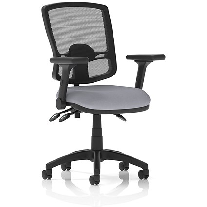 Eclipse Plus III Deluxe Mesh Back Lever Task Operator Chair, Folding Arms, Quest Shell
