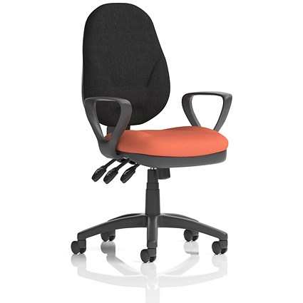 Eclipse Plus XL Black Back Lever Task Operator Chair, Fixed Height Arms, Quest Crab