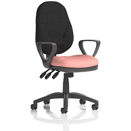 Eclipse Plus XL Black Back Lever Task Operator Chair, Fixed Height Arms, Quest Shrimp