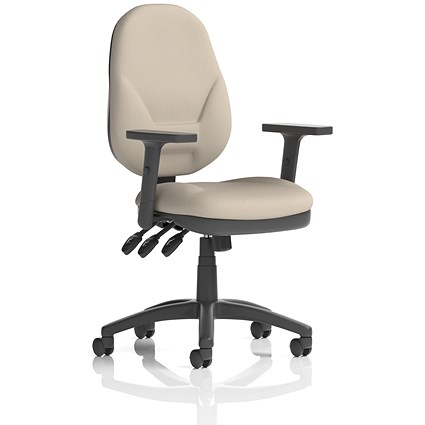 Eclipse Plus XL Lever Task Operator Chair, Height Adjustable Arms, Quest Salt