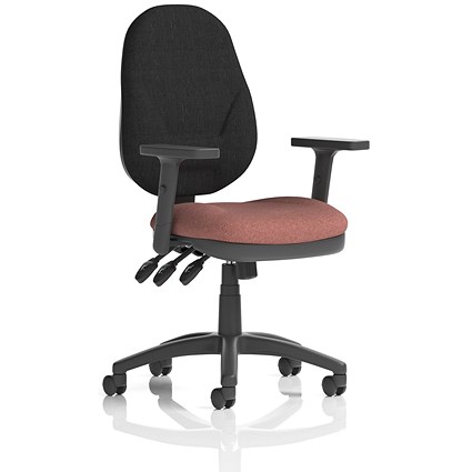 Eclipse Plus XL Black Back Lever Task Operator Chair, Height Adjustable Arms, Rivet Forge