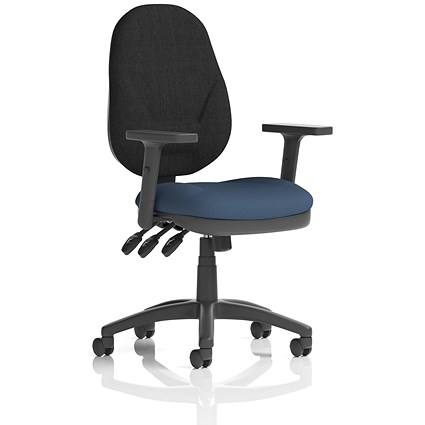Eclipse Plus XL Black Back Lever Task Operator Chair, Height Adjustable Arms, Quest Whelk