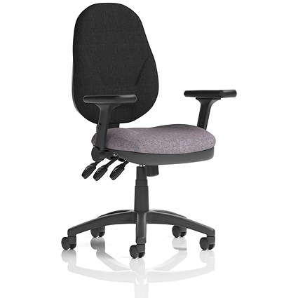 Eclipse Plus XL Black Back Lever Task Operator Chair, Folding Arms, Rivet Fuse Eclipse Plus XL Black Back Lever Task Operator Chair, Folding Arms, Rivet Fuse