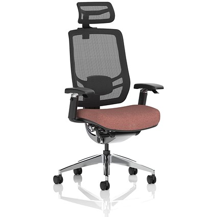 Ergo Click Mesh Back Chair With Headrest, Height Adjustable Arms, Rivet Forge