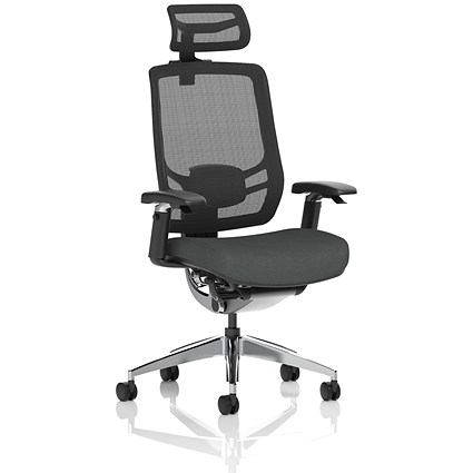 Ergo Click Mesh Back Chair With Headrest, Height Adjustable Arms, Quest Mussel