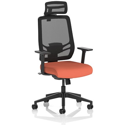Ergo Twist Mesh Back Ergonomic Task Operator Office Chair With Headrest, Height Adjustable Arms, Quest Crab