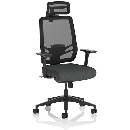 Ergo Twist Mesh Back Ergonomic Task Operator Office Chair With Headrest, Height Adjustable Arms, Quest Mussel