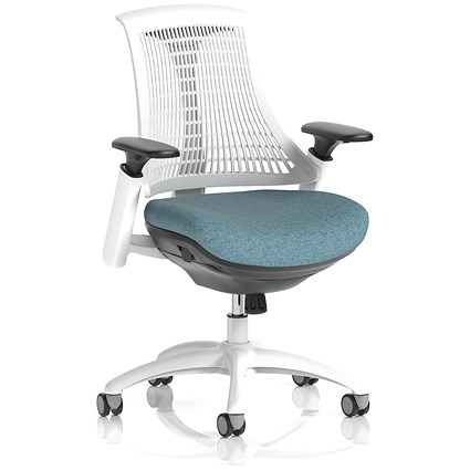Flex Task White Frame White Back Operator Chair, Height Adjustable Arms, Rivet Quench Flex Task White Frame White Back Operator Chair, Height Adjustable Arms, Rivet Quench