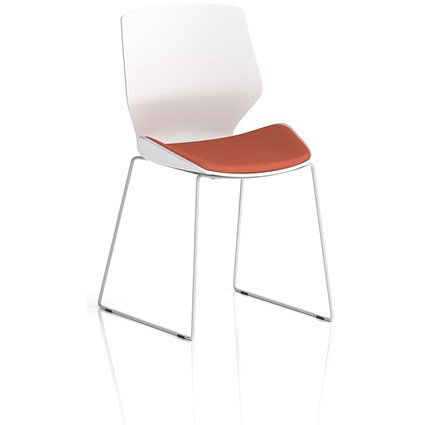 Florence Sled White Frame Visitor Chair, Quest Crab