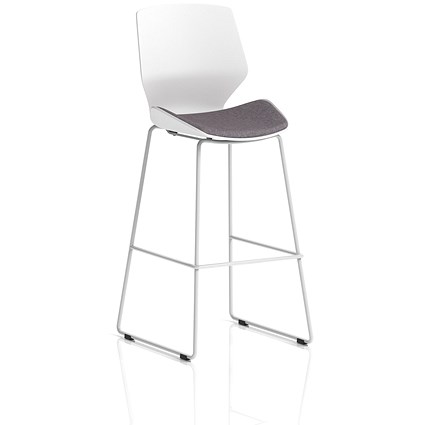 Florence White Frame High Stool, Rivet Fuse